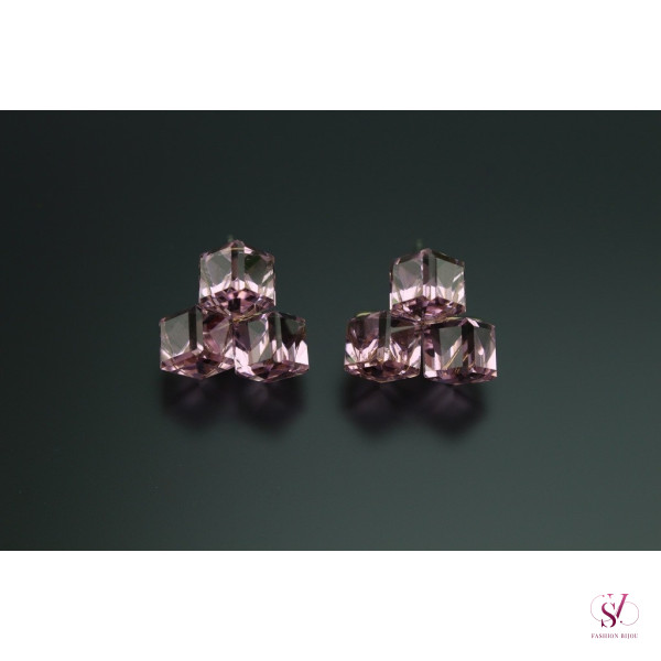 Сережки з кристалами  -  SVT 6750 розовые