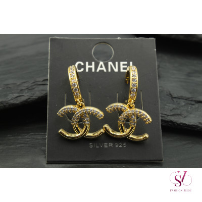 Сережки Chanel зі стразами SVT-11663 гурт