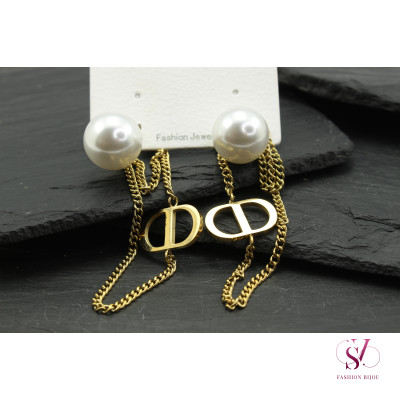 Купити Сережки пусети з перлинками Christian Dior SVT-11701