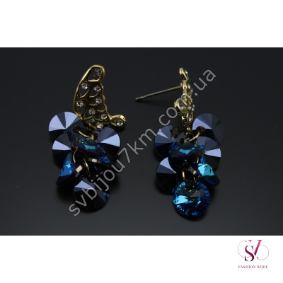 Сережки з синіми кристалами Swarovski SVT 6417 Купити