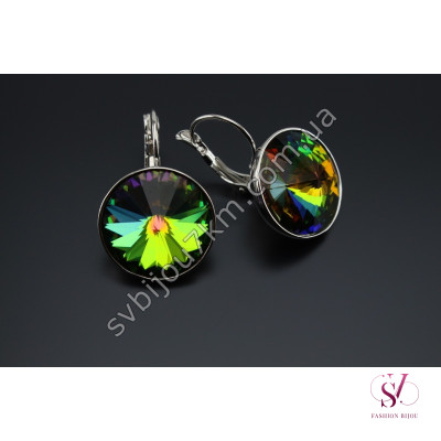 Сережки із зеленими стразами Swarovski SVT 6520 Купити