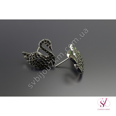 Сережки Чорний Лебідь у стилі Swarovski SVT 6627 Купити