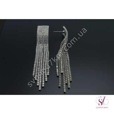 Сережки довгі зі стразами Swarovski Купити опт