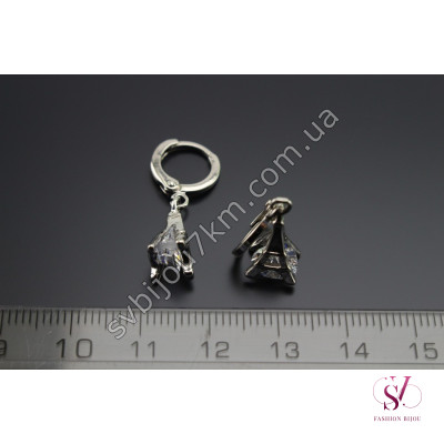 Сережки Ейфелева Вежа зі стразами Swarovski SVT 6783 Купити опт