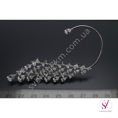 Моно сережка Кафф зі стразами Swarovski Купити