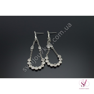 Сережки Каффи зі стразами Swarovski ексклюзивні Купити